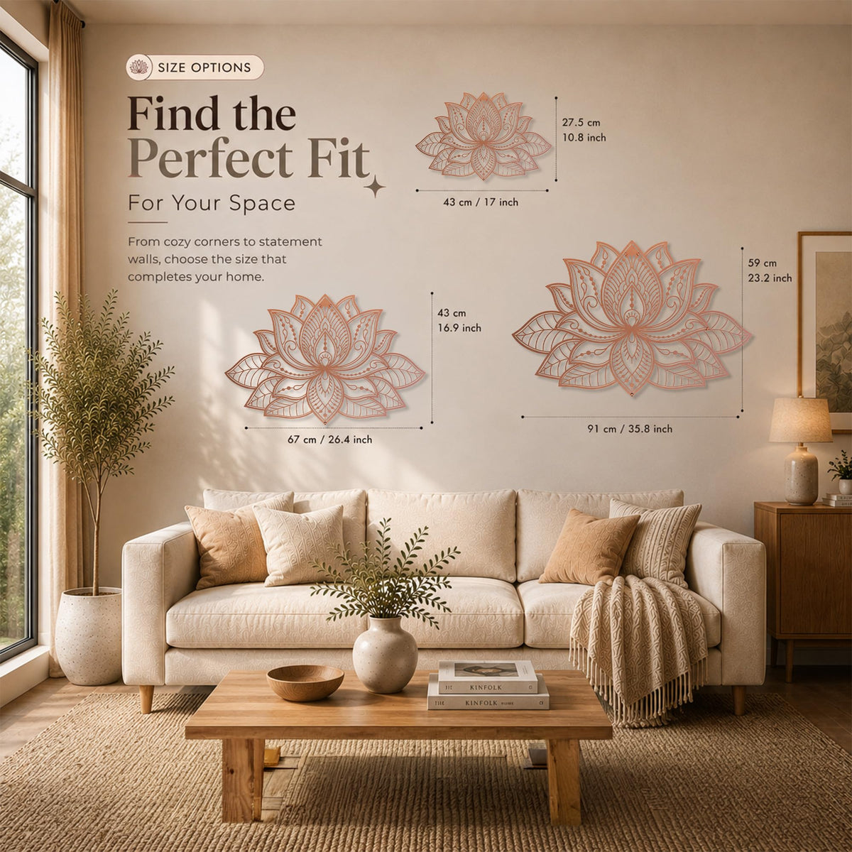 Mandala Metal Wall Decor (26.3" x 17" / Copper)