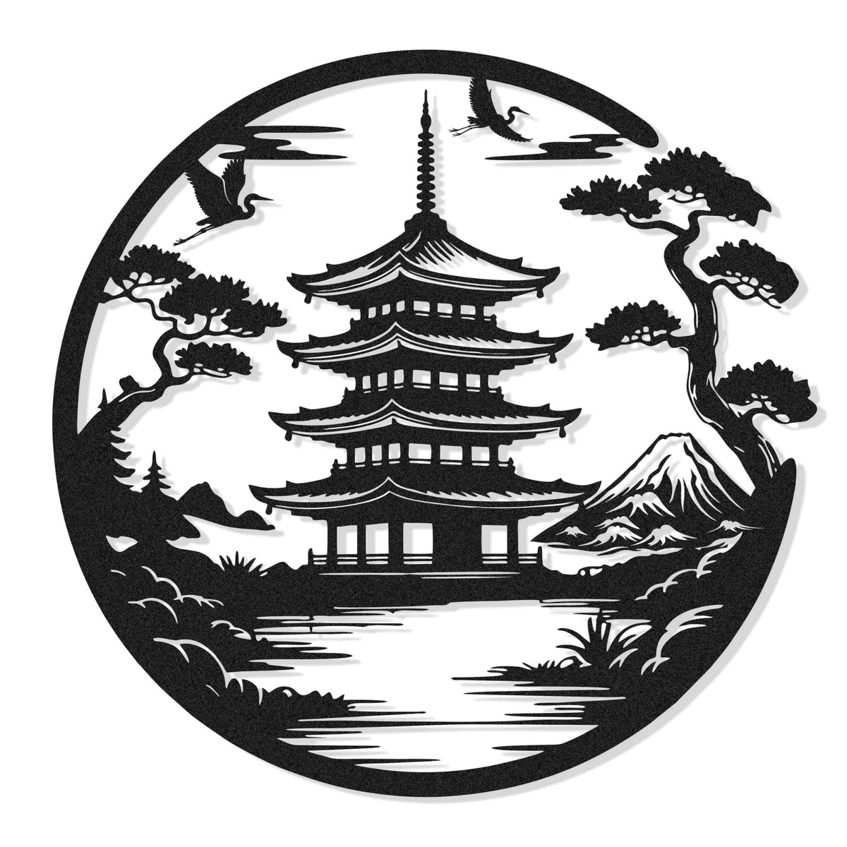 Mount Fuji Japanese Metal Wall Art (Fuji)