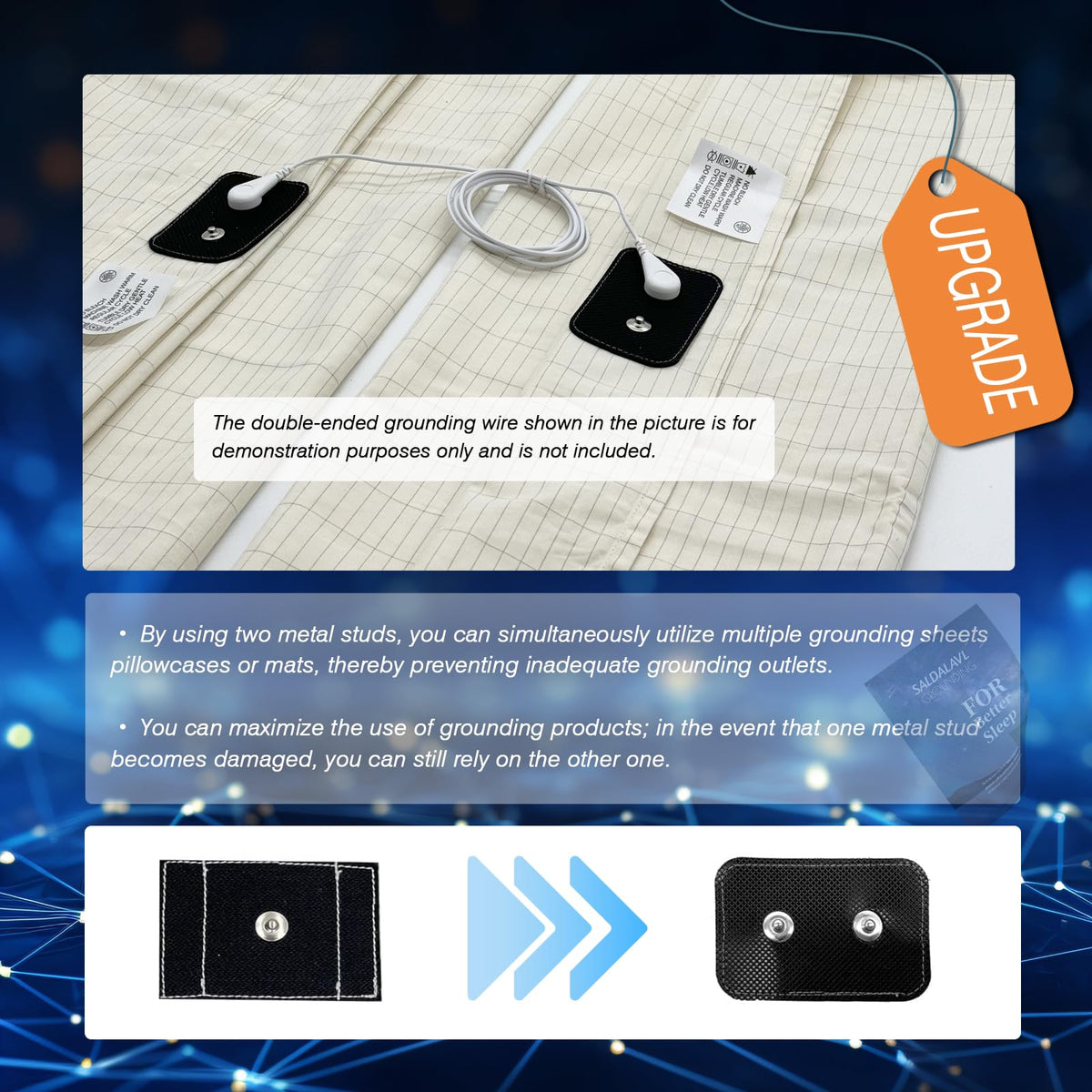 Conductive Grounding Sheet Twin XL Organic Cotton Grounding Well for Earthing for Bed with 15ft Grounding Cord Improve Sleep (39x80 Inch (Pack of 1))