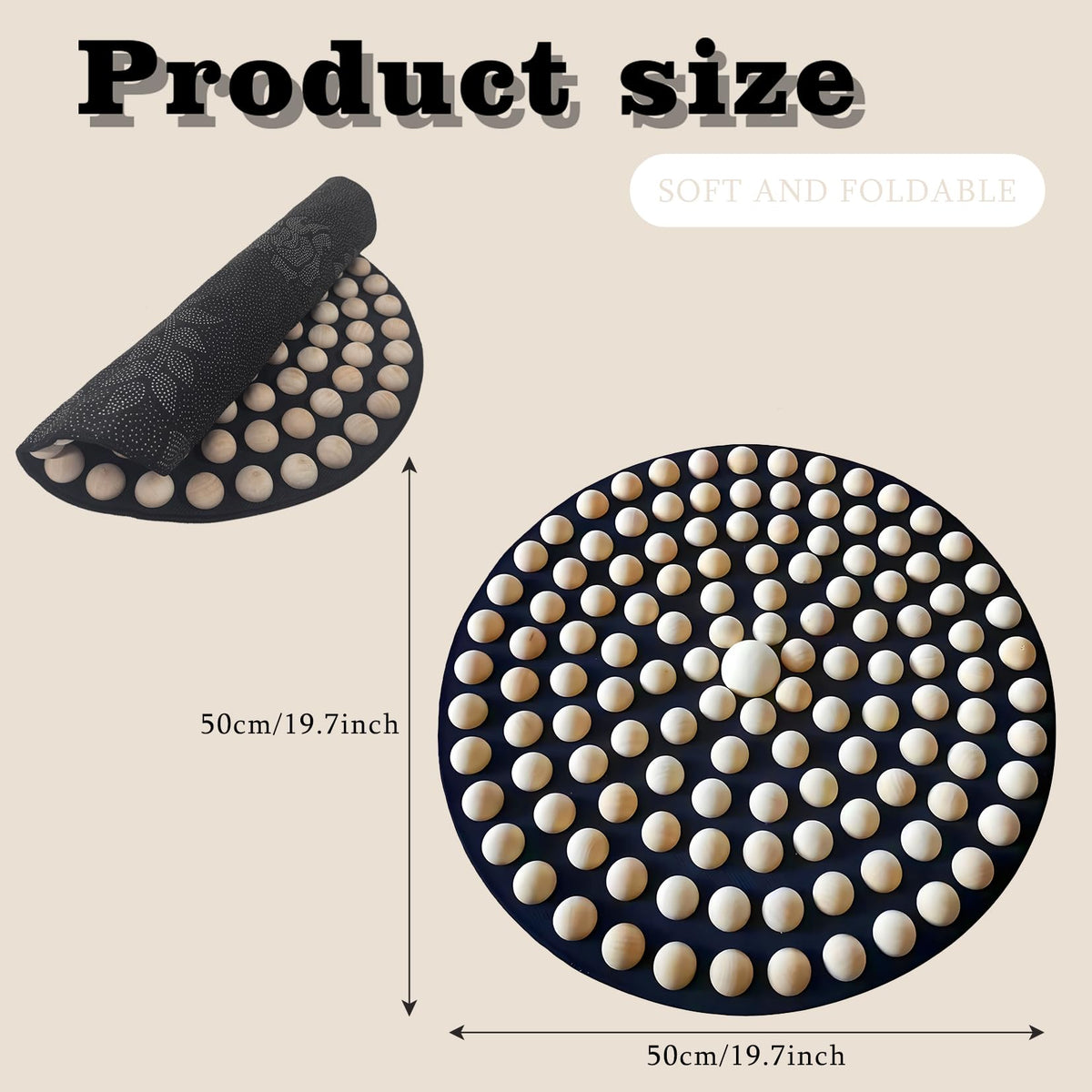 Wooden Acupressure Foot Massager Mat (Wood-round)