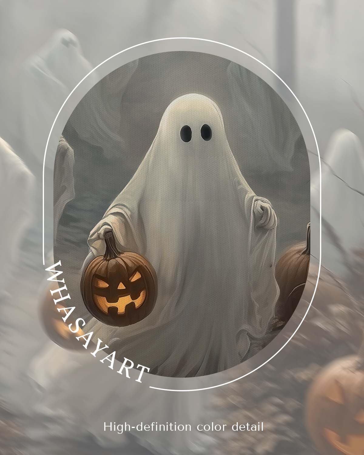 Spooky Halloween Haunted Forest with Jack (Ghosts / 24"L x 16"W)