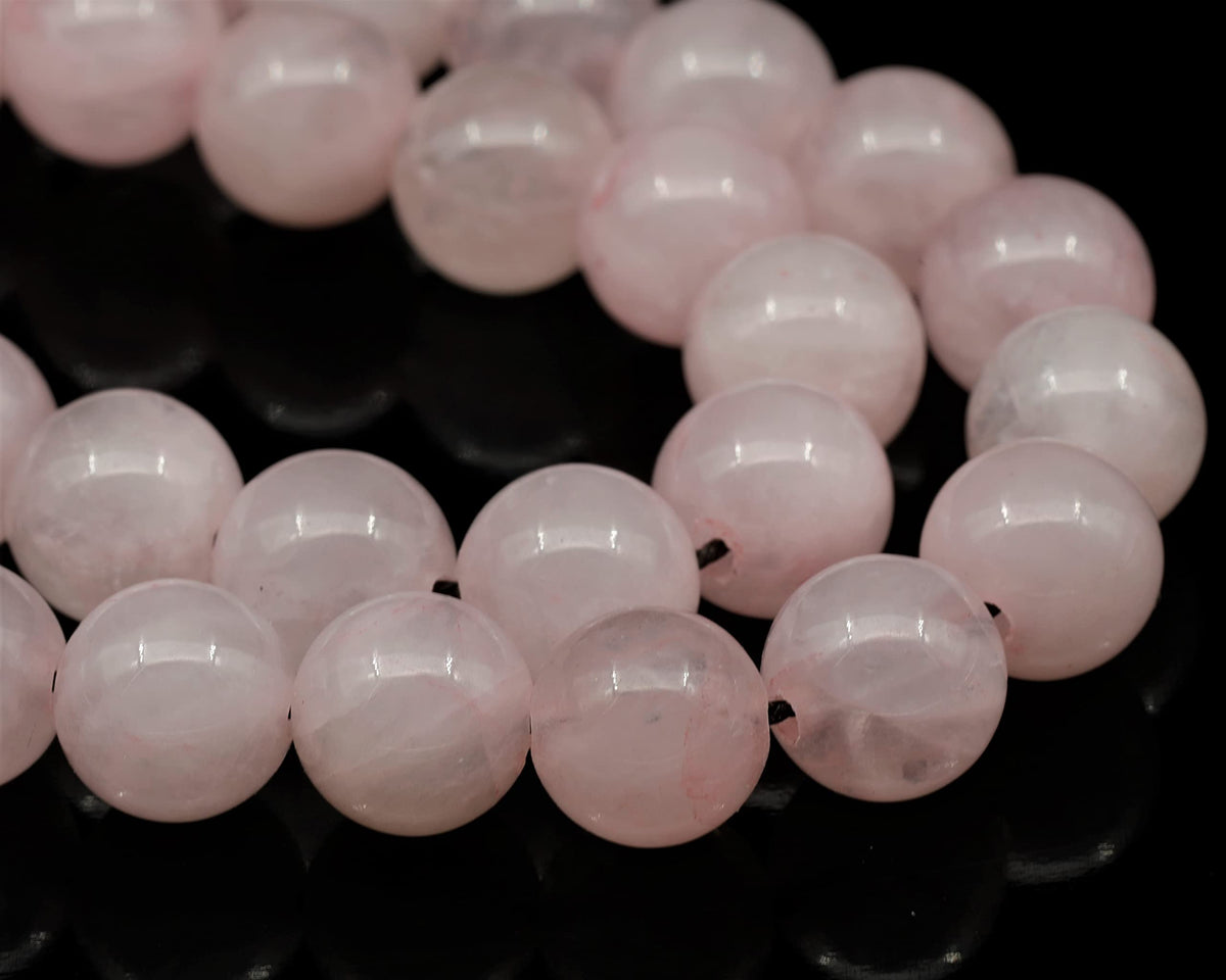 Natural Rose Quartz Beaded Choker Necklace (Rose Quartz / 36 Inches)