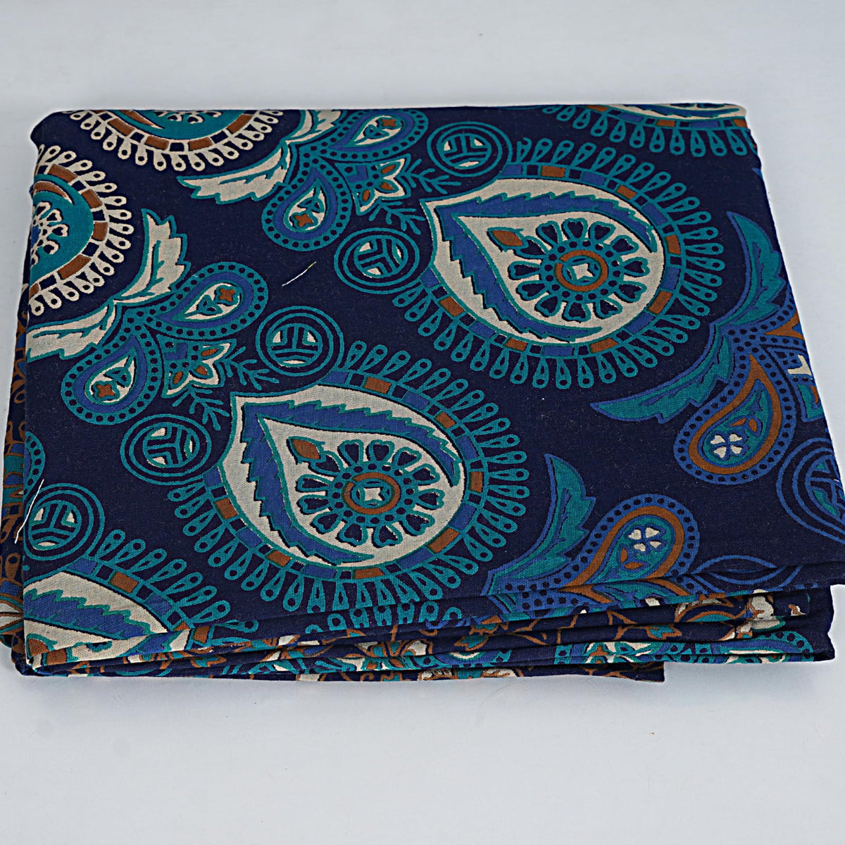 Handmade Cotton Peacock Mandala Tapestry (40"L x 30"W / Navy Blue)