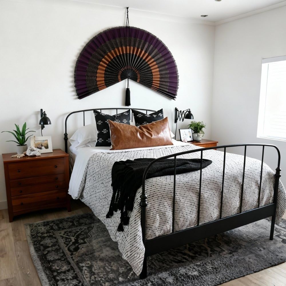 Bamboo Fan Wall Decor (Ebony / 31inch)