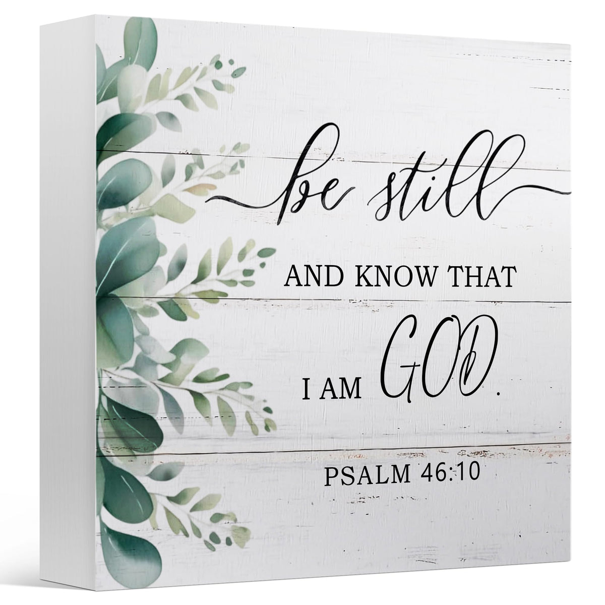 Be Still and Know that I am God Christian Desk Decor Office Wood Sign (Yelow)