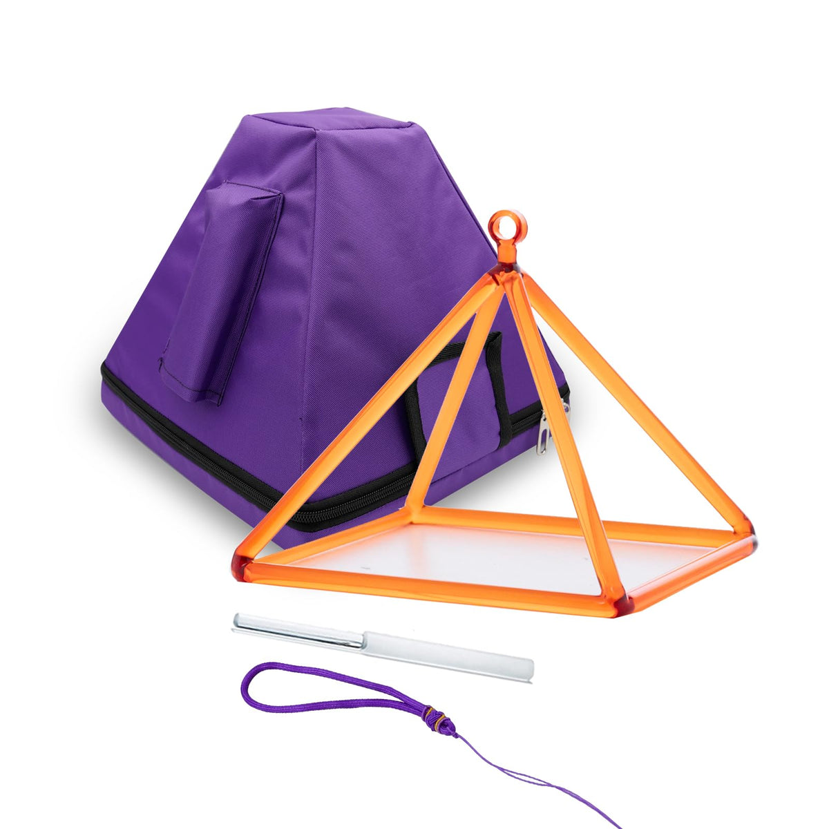 Crystal Pyramid Sound Healing (8inch orange with bag)