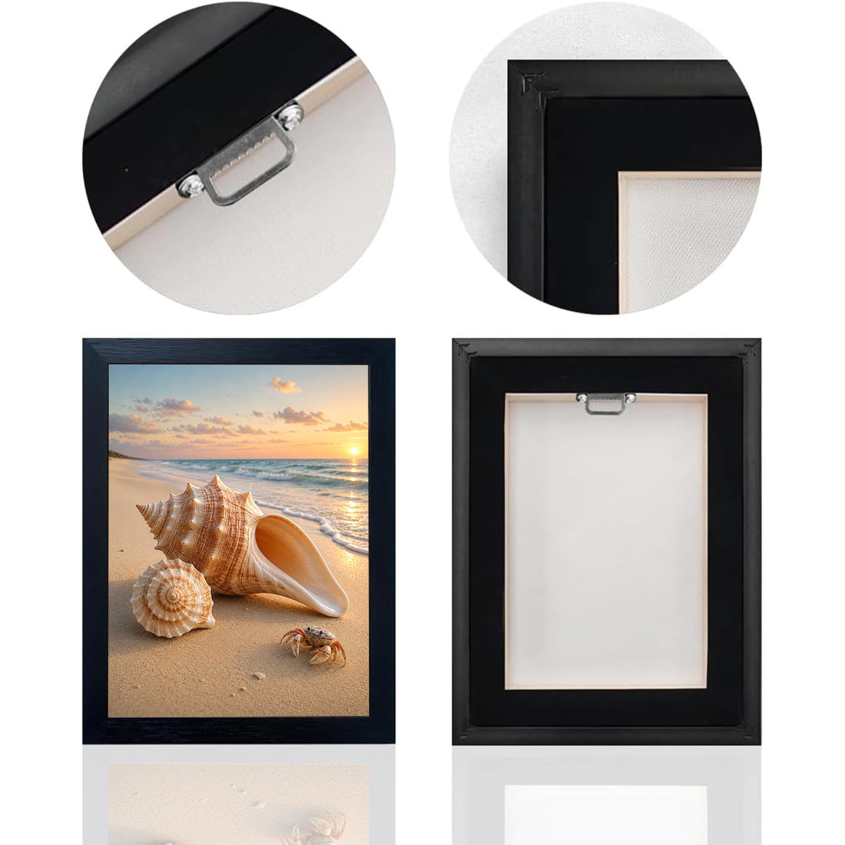 Beach Seashell Decor Wall Art (Wall Art Framed 29 / 24"L x 16"W)