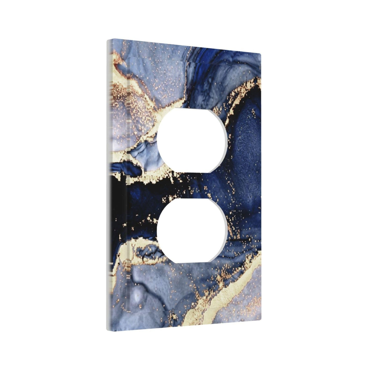 Royal Turquoise Blue Marble Decorative 1 Gang Receptacle Outlet Cover Electrical Duplex Wall Plate Single Duplex Wall Plate Light Switch Cover (Royal Turquoise Blue Marble / 1-Gang Duplex Mid)