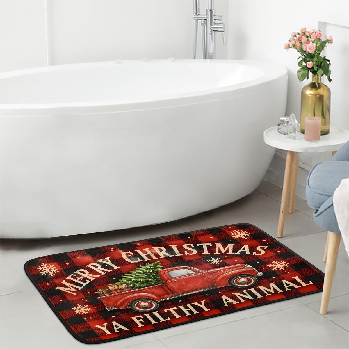 Christmas Kitchen Rugs Kitchen Mats Non Slip Floor Mat (Z:g-color 2)