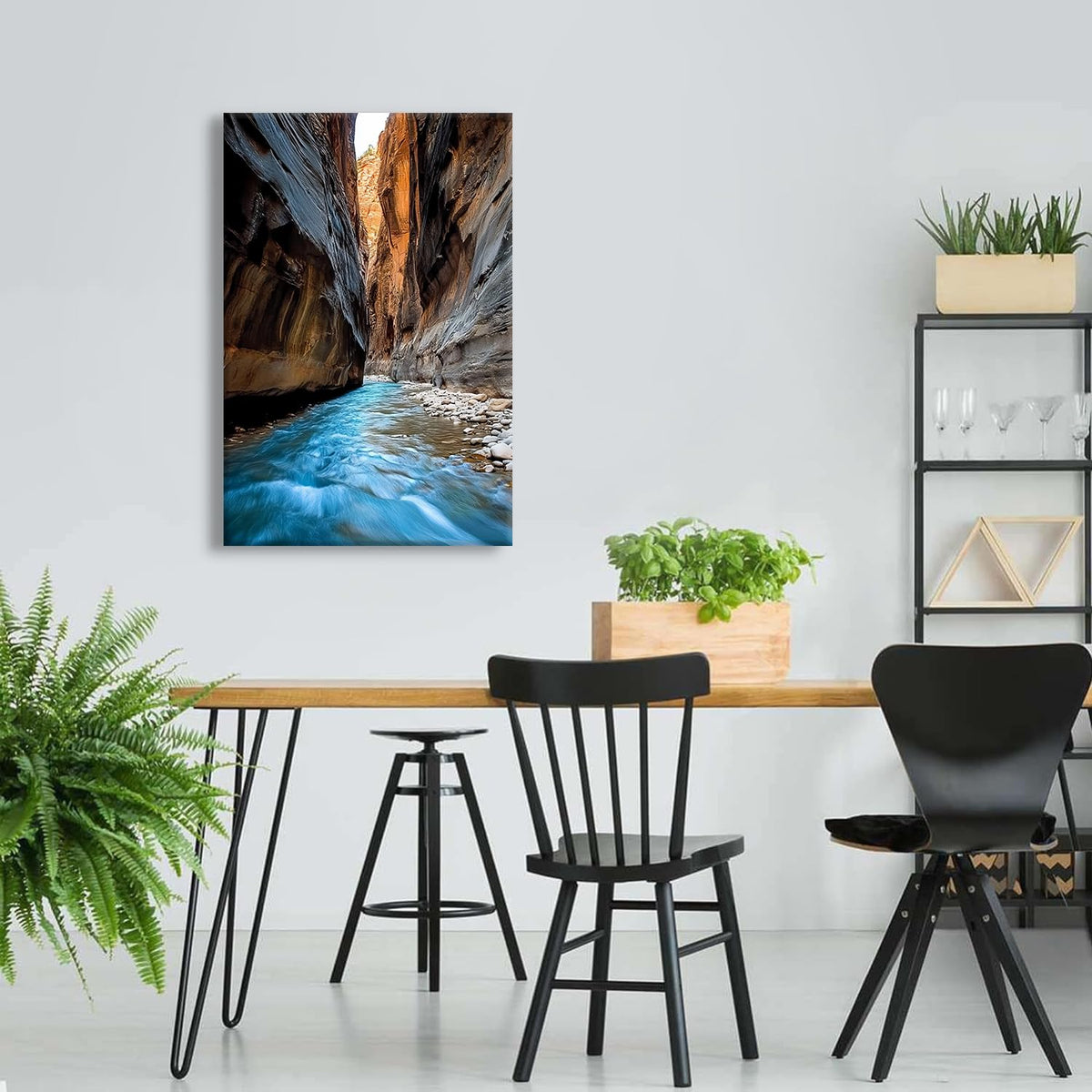 Rock Mountain Canvas Wall Art Decor Nature River Landscape Pictures for Bedroom Office Decoration 24x36" (24"L x 36"W / Nature03)