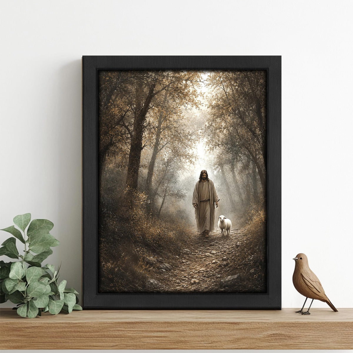 Jesus Lamb Decor Wall Art (Wall Art Framed 37 / 10"L x 8"W)
