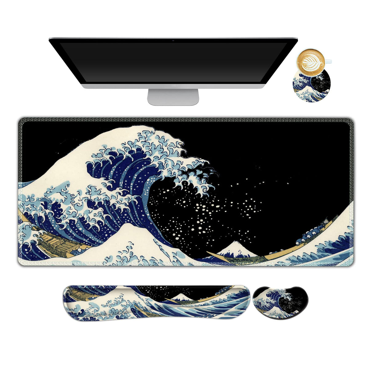 Large Gaming Mouse Pad Set (Big Waves)