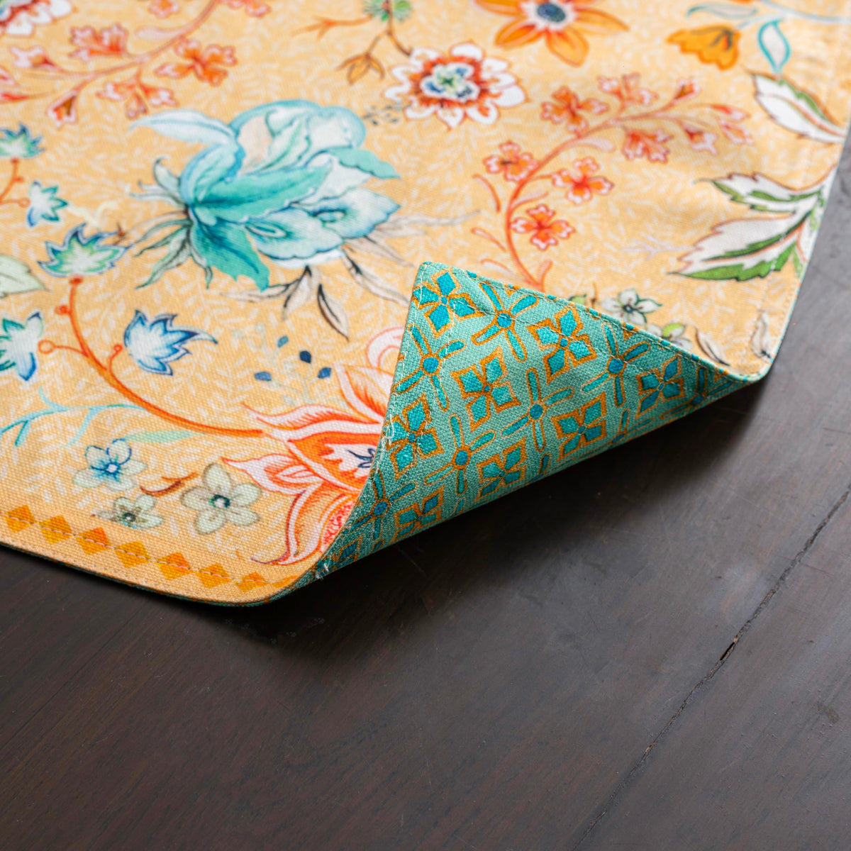 Placemats Set of 4 Reusable 100% Cotton (099 - Luxury Loft - Peach / 13" X 19" (Pack of 4))