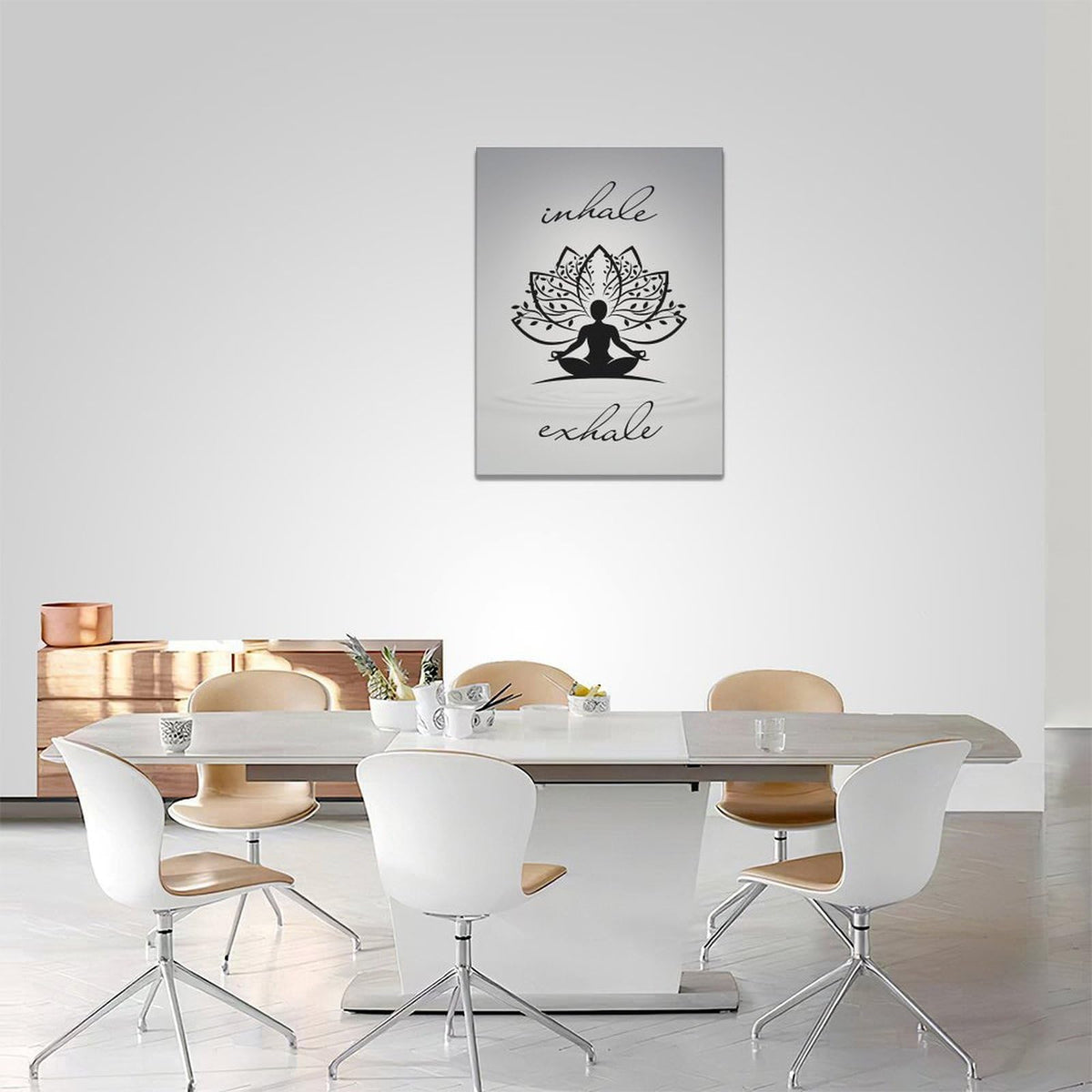 Inhale Exhale Wall Art Yoga Zen Meditation Pictures Decor Canvas Painting Print Modern Artwork Decorations Framed for Bathroom Living Room Bedroom 12 x 16 inch (16"L x 12"W / Inhale)