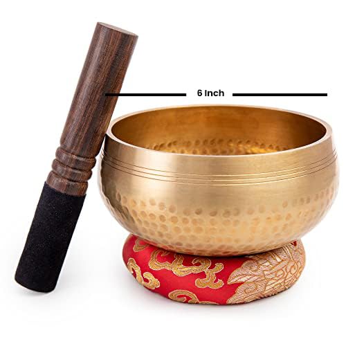 Tibetan Singing Bowl Set (Gold - 6 Inch)