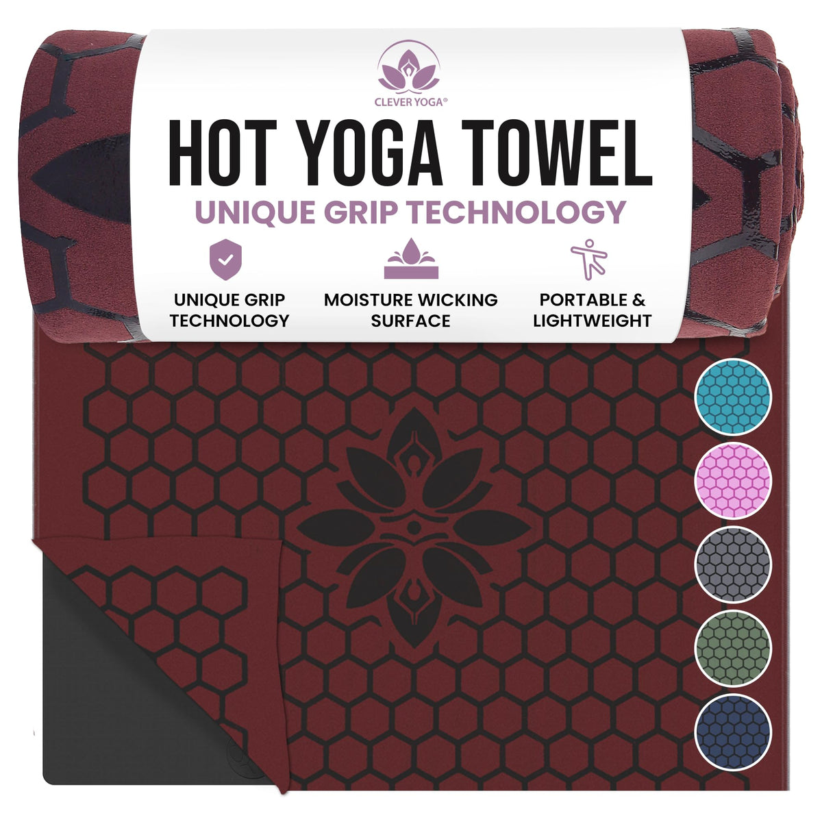 Hot Yoga Mat Towel (Burgundy)