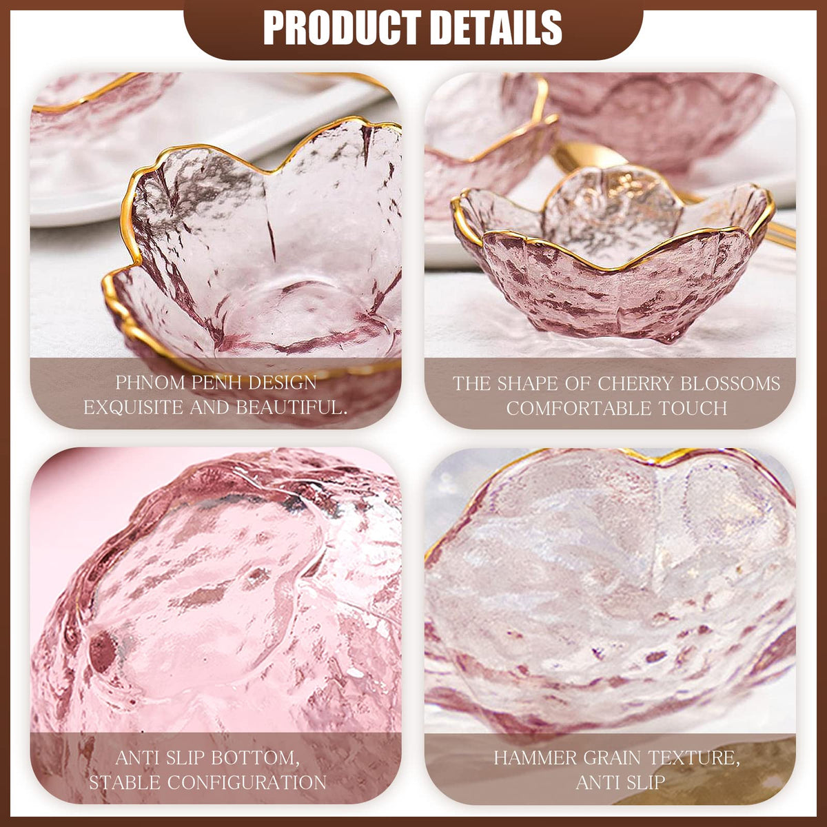 Incense Holder for Sticks and Backflow Incense Burner Glass (Cherry Blossom With Gilt-edged)