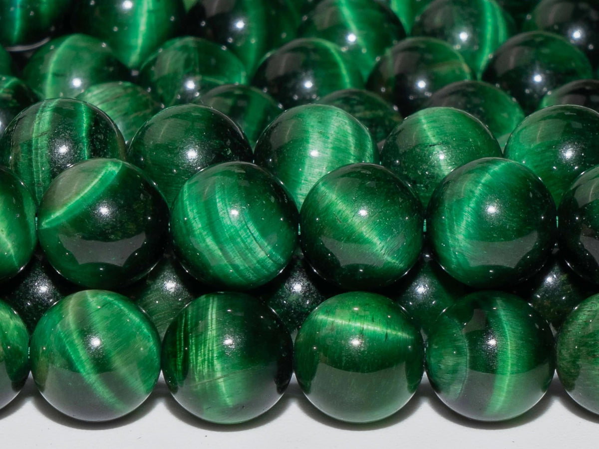108Pcs Green Tiger Eyes Spacer Loose Beads Bulk with Holes Handcrafted for DIY Bracelets Jewelry Making Crafts Supplies (Green Tiger Eyes / 8MM, 108pcs)