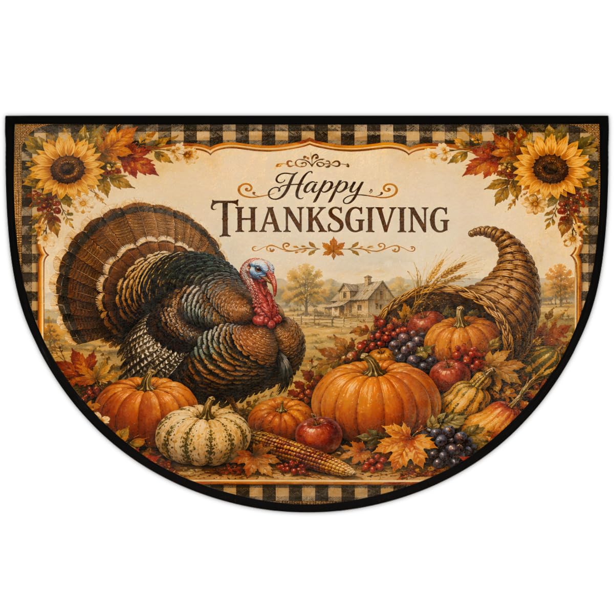 Turkey Half Round Door Mat Semi Circle Rug Half Moon Doormat (B:b-15)