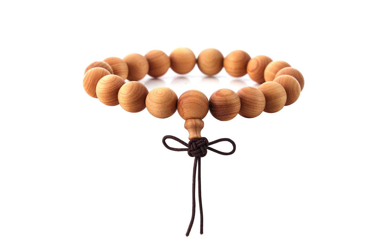 Natural Wood Beads Stretch Bracelets for Men Women Ebony Wooden Beaded Wristbands for Women Men (B3:10MM Cypress Wood)