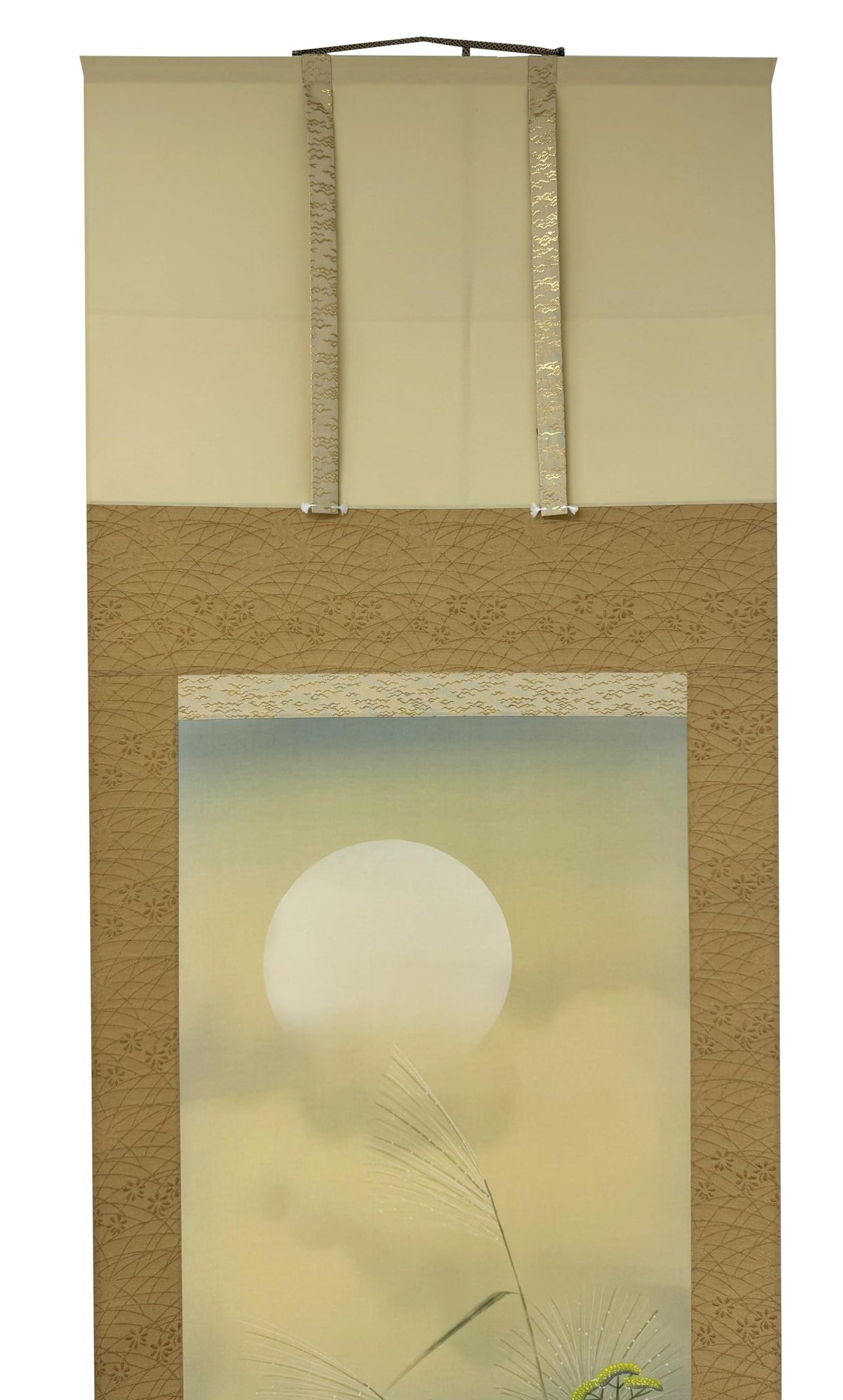 Japanese Wall Art Scroll (Autumn Grasses under a Pale Moon)