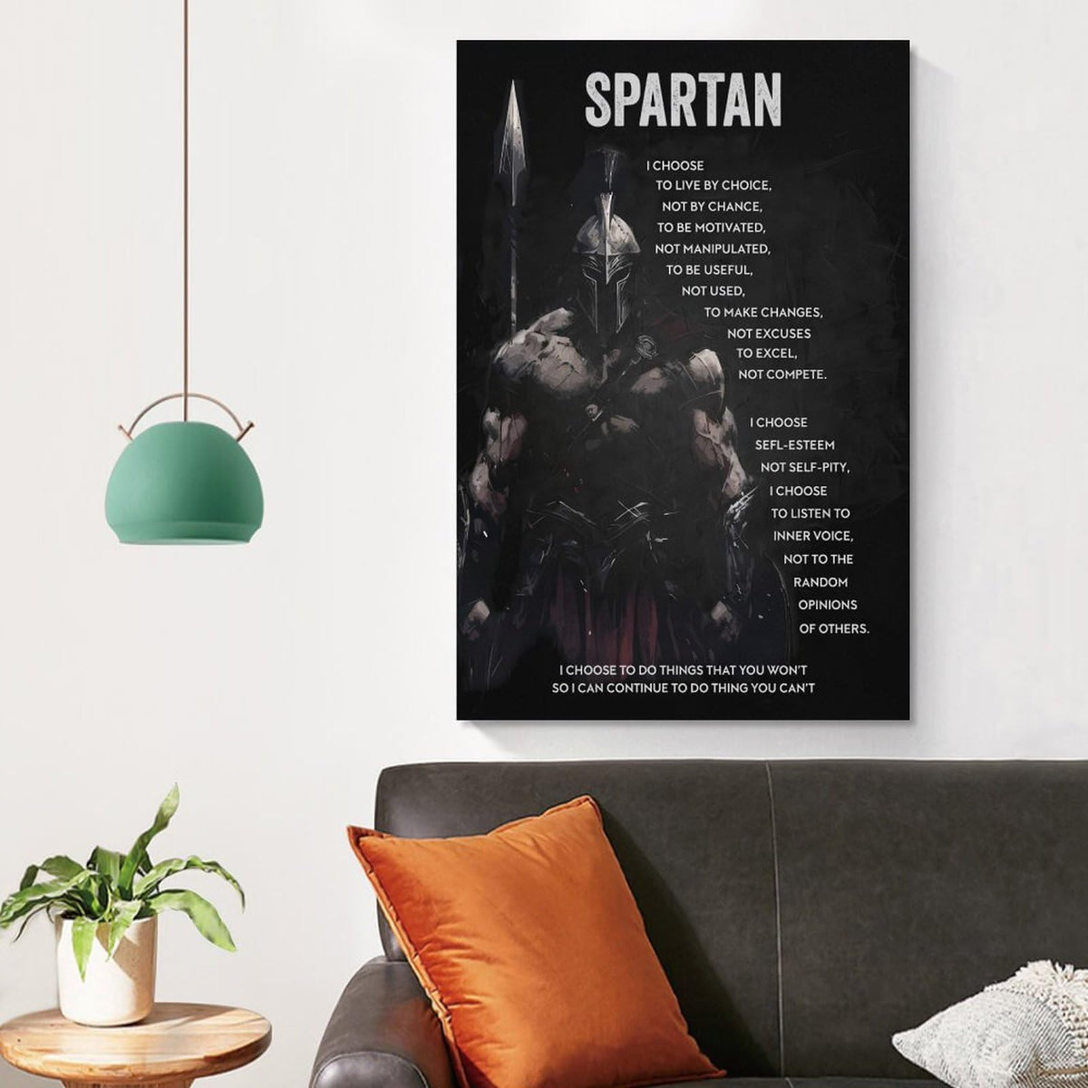 Spartan Quote Motivational Canvas Printing Wall Art Prints Wall Decor Posters Dark Warrior Philosophy Black Modern Living Room Bedroom Office Gym Aesthetic Decor 08x12inch (style-21 / 08x12inch(20x30cm) Unframe)