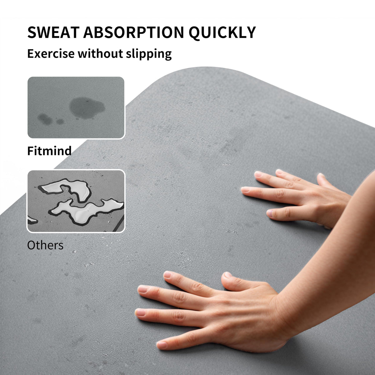 Professional PU Rubber Yoga Mat (gray)