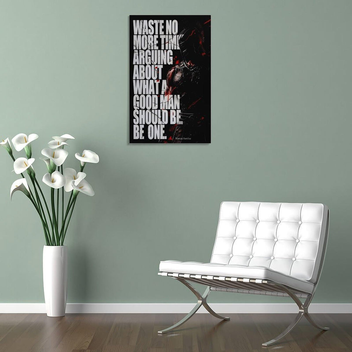 Spartan Marcus Aurelius Quote Canvas Printing Wall Art Prints Wall Decor Posters Red Black Stoic Warrior Motivational Living Room Bedroom Office Gym Philosophy Aesthetic 08x12inch (style-22 / 08x12inch(20x30cm) Frame)