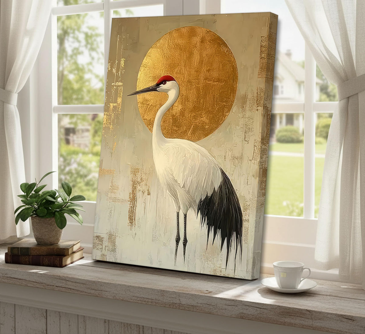 Japanese Zen Crane Canvas Wall Art 16x24 (Canvas / 24"L x 16"W)