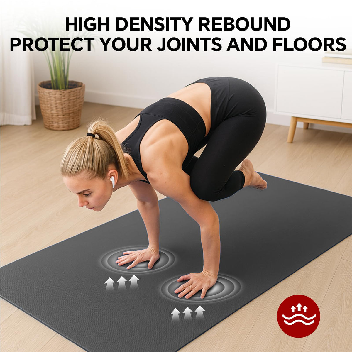 Extra Large Yoga Mat 6'x4' (Black / 72" x 48" x 0.32")