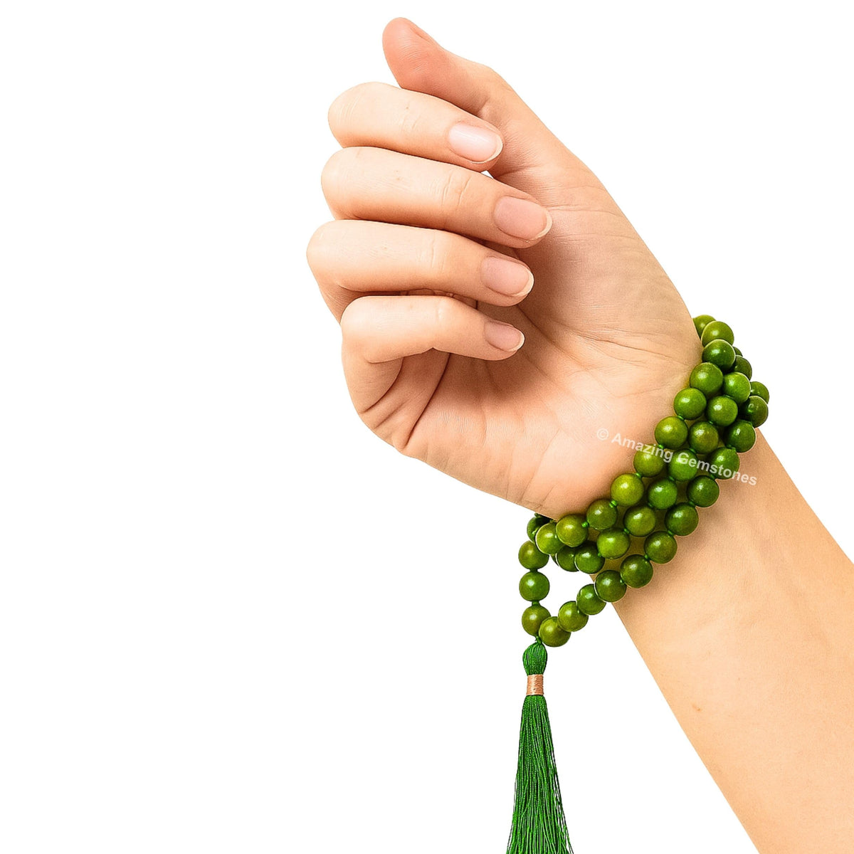Green Jade Mala (Green Jade / Knotted)