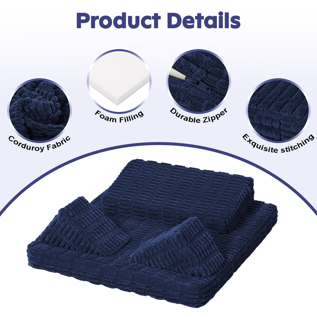 Meditation Cushion (Deep Blue / 24X24X2 Inch)