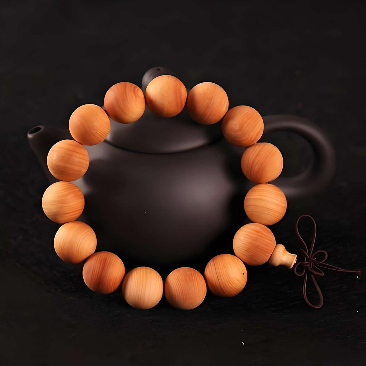 Unisex Thuja Sutchuenensis Wood Beads Wooden Bracelet Necklace Prayer Mala Wristband Bracelet (15mm 15 Beads)