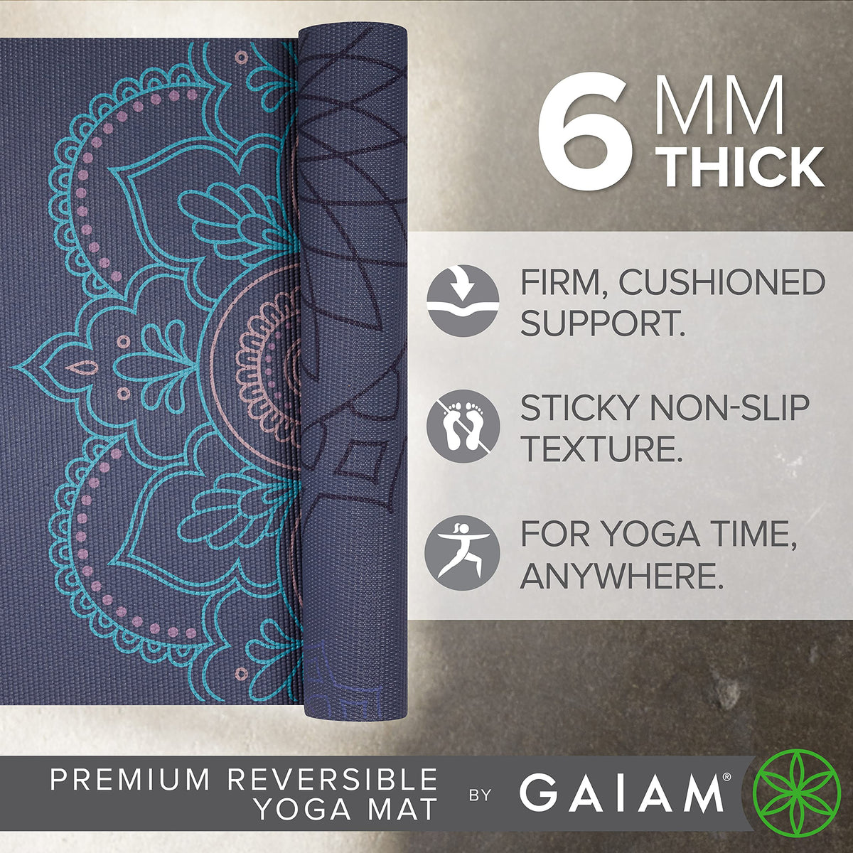 Reversible Yoga Mat (Purple Illusion)