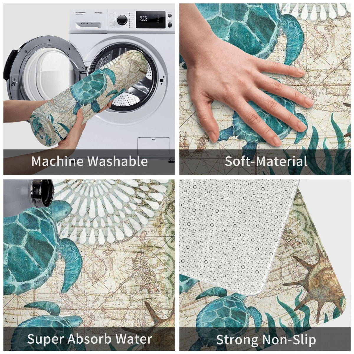 Sea Turtle Bath Mat Non (1'4" x 1'11" (Rectangular) / Sea Turtle)