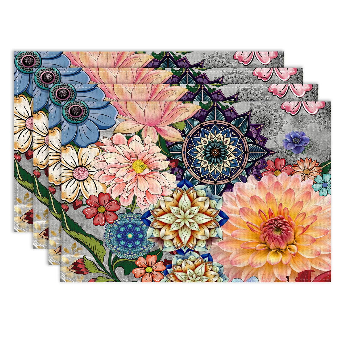 Boho Floral Placemat Set of 4 (Bohok-6 / 4pcs)