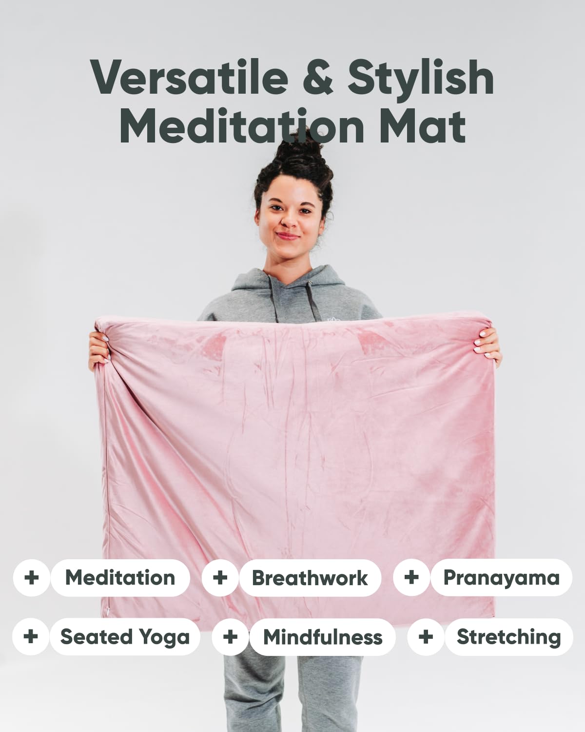 Velvet Zabuton Meditation Mat (Velvet - Pink)