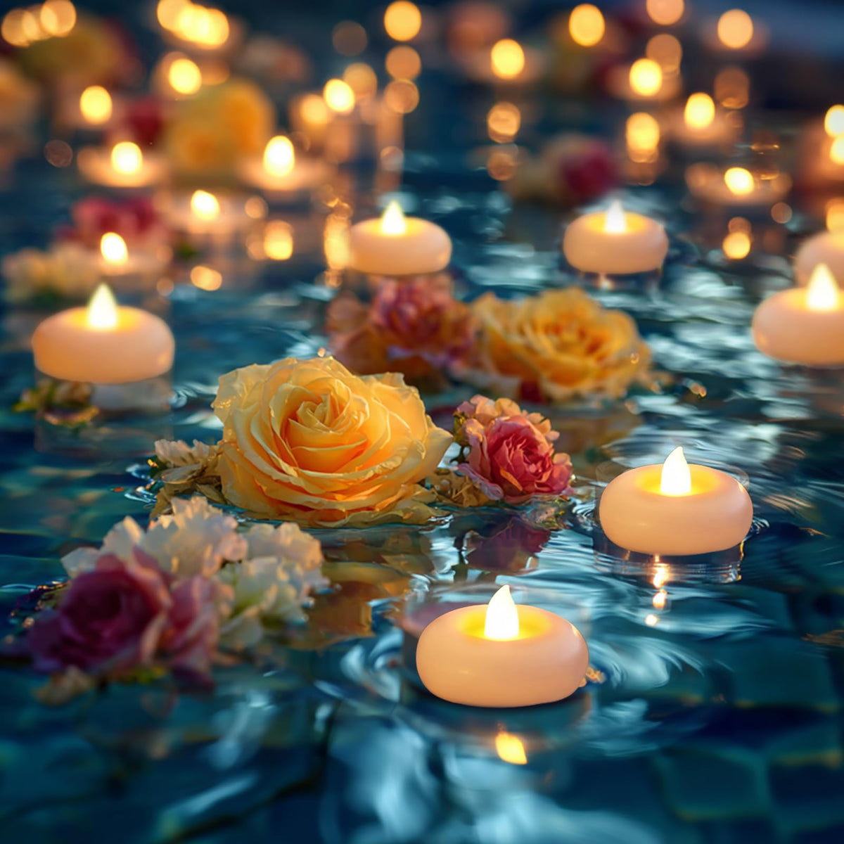 2" Flameless LED Floating Candles (White (24Pack) / 2 inch)