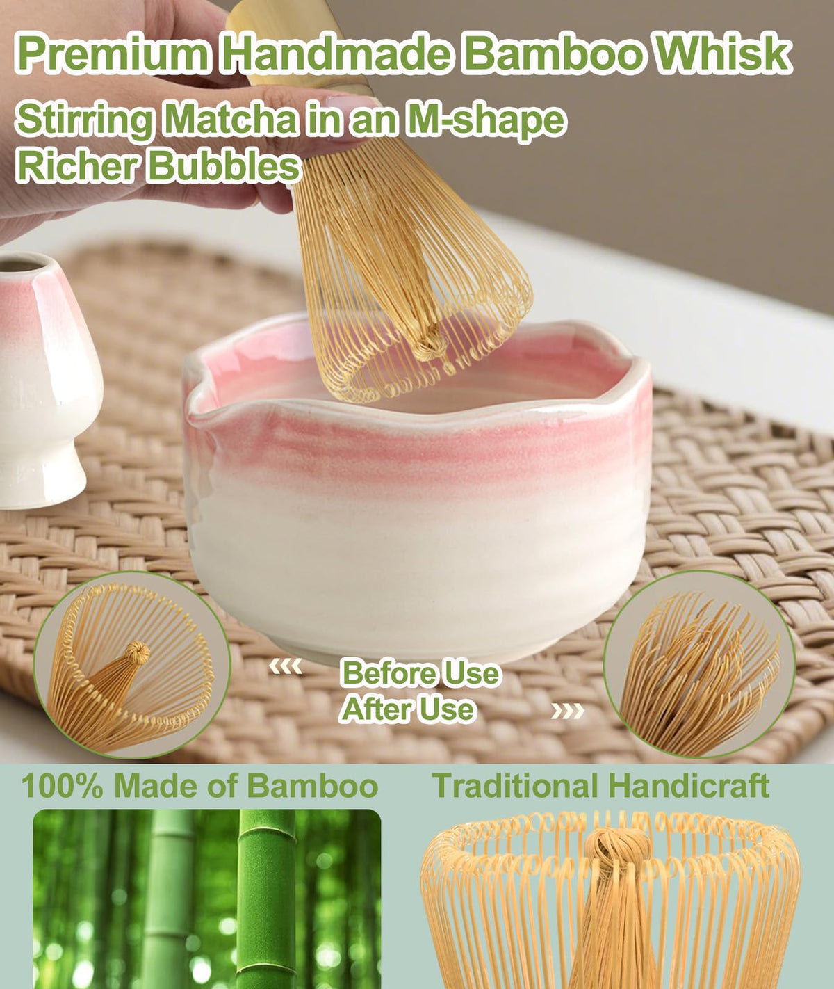 Matcha Whisk Set (Gradient Pink)