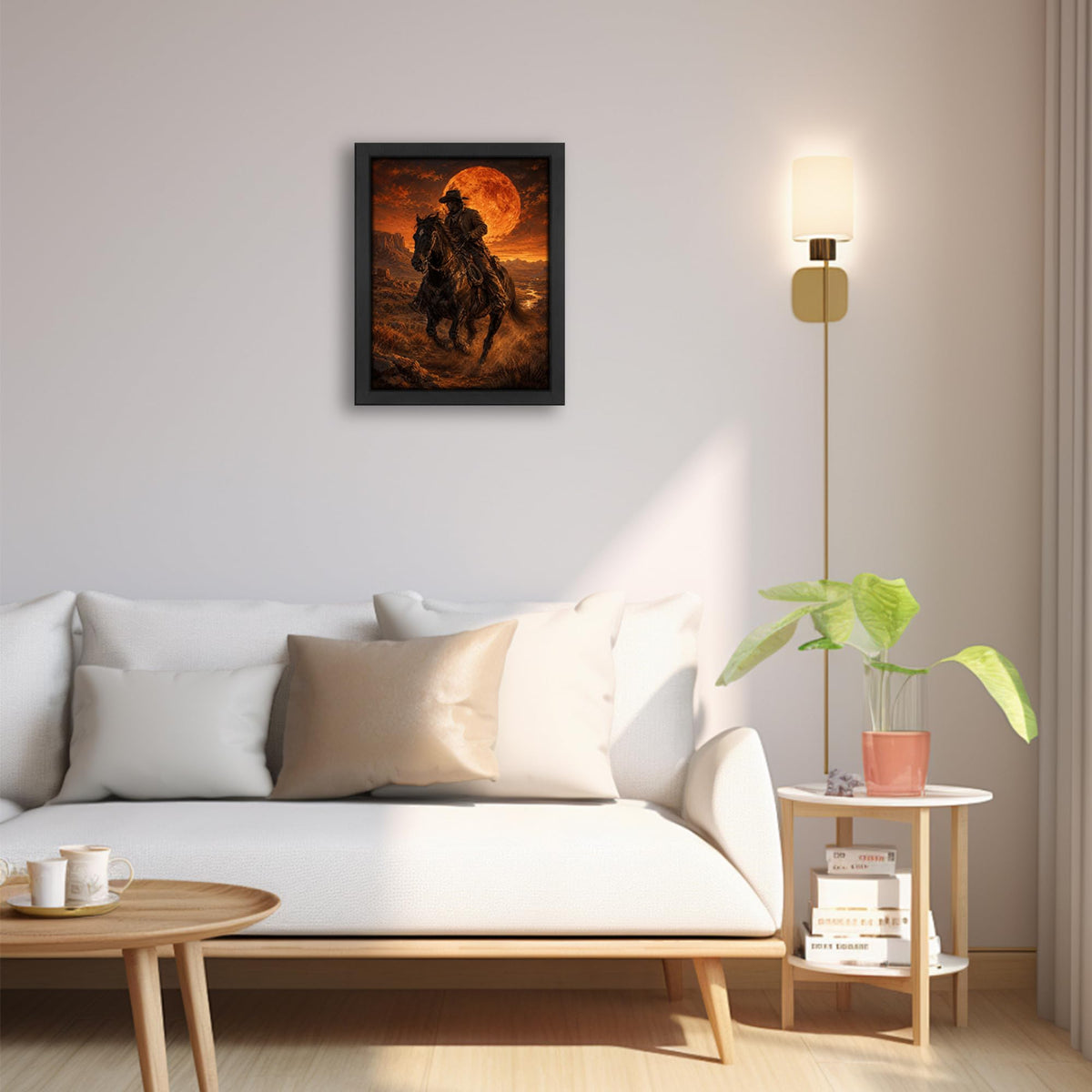Western Coyboy Decor Wall Art (Wall Art Framed 01 / 24"L x 16"W)
