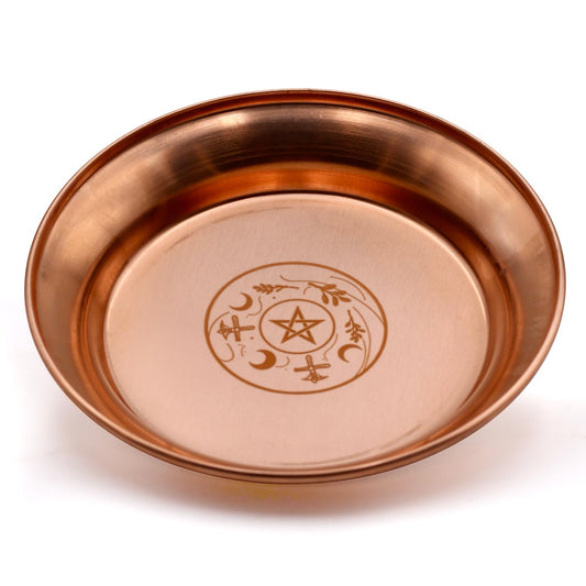Copper Offering Bowl Ritual Plate Great for Altar (Wicca)