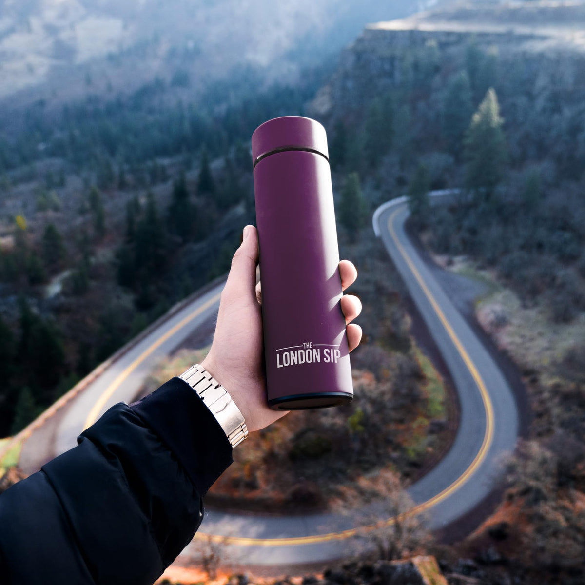 Multi Purpose Travel Mug and Tumbler Fruit Infused Flask Hot and Cold Double Wall Stainless Steel Thermos with Extra (Purple)
