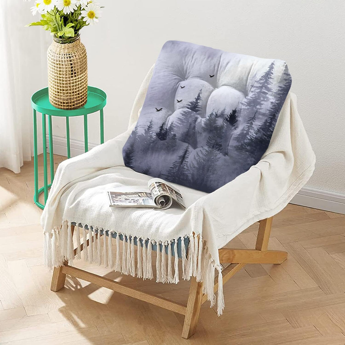 Meditation Cushion (Purple Forest / Square)