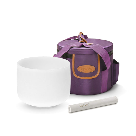 440Hz C# Note Crystal Singing Bowl Adrenals Chakra 10 inch with Heavy Duty Carrying Case and Suede Mallet (10 inch / 440Hz C# Note)