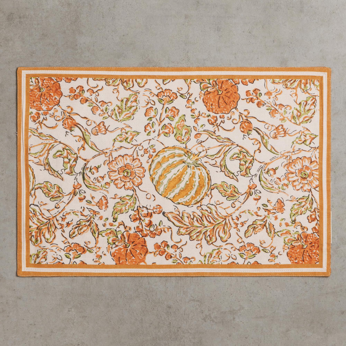 Placemats Set of 4 Reusable 100% Cotton (007 - Pumpkin Spice / 13" X 19" (Pack of 4))