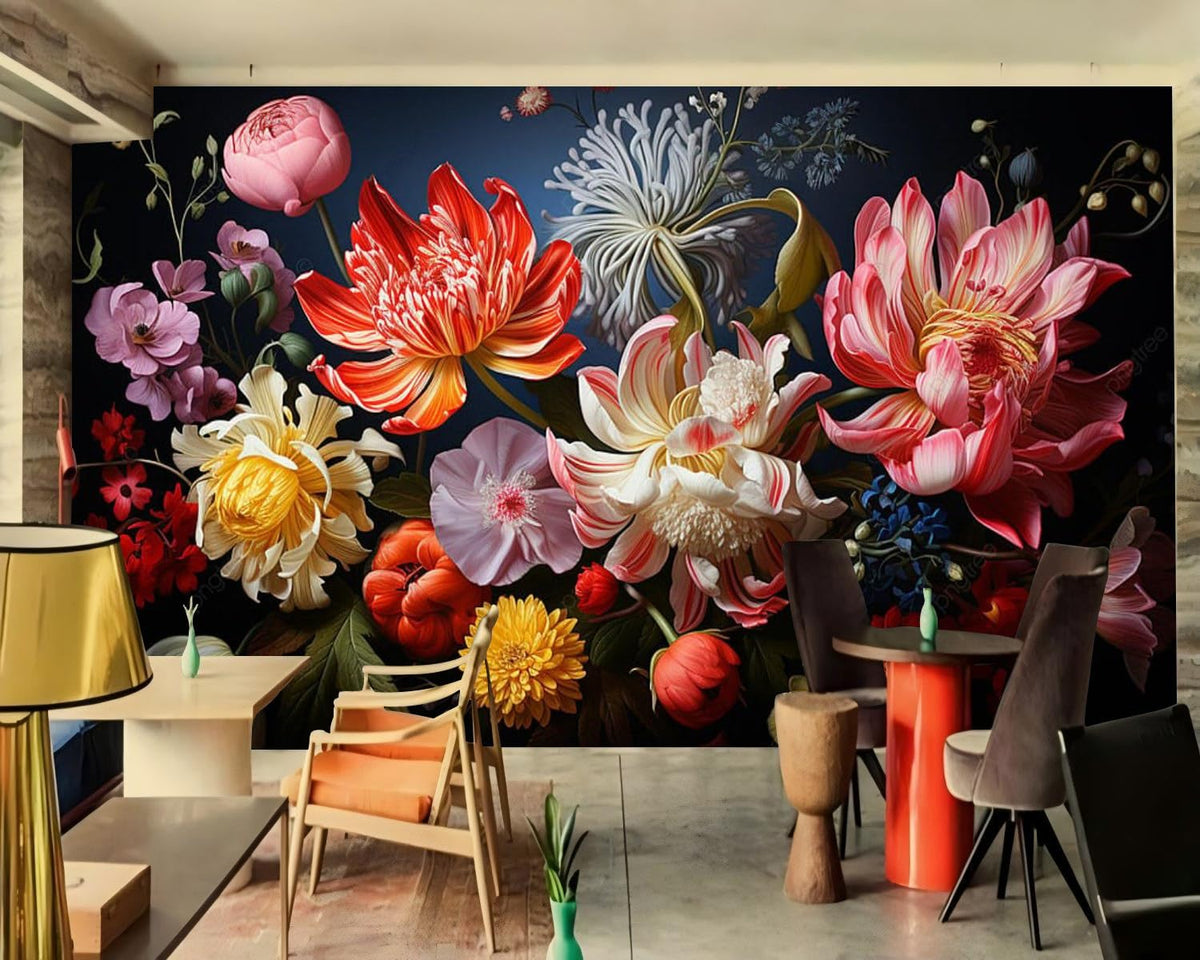 Peel and Stick Wall Mural Wallpaper Floral 114"x82" Decor G16 (G16 / 114" x 82")