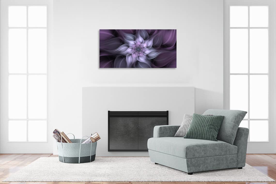 1 Panel Bauhinia Chinese Redbud Purple Flower Plant Botany Picture Flower Artwork Oil Painting on Canvas Stretched and Framed 30x60 inch Print Home Decor Living Room Bedroom Wall Art Hanging (60"L x 30"W / Purple Flower)