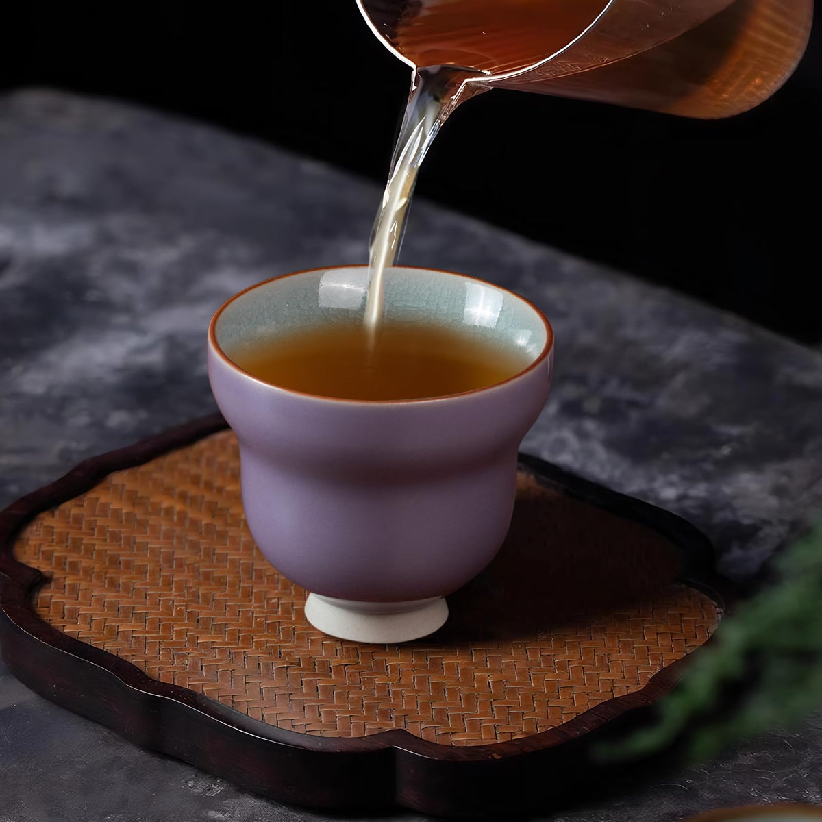 Japanese Tea Cups (Ice Crackle Glaze-Lilac)