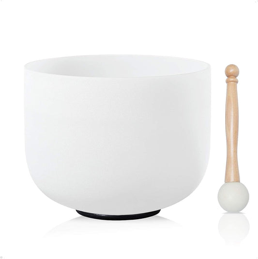 Crystal Singing Bowl White 8 Inch A Note 432HZ Third (8 Inch A / white 8A)