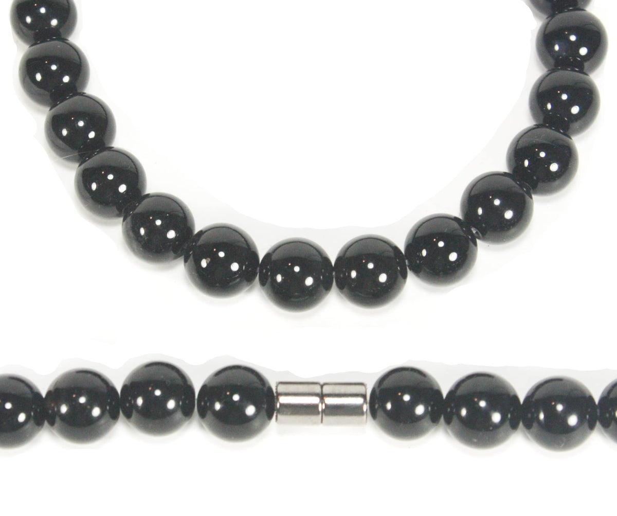 Handmade Black Onyx Crystal Mens Necklace